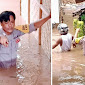 Puluhan Rumah Terendam Banjir, Bhabinkamtibmas Desa Bara Bergerak Bantu Warga