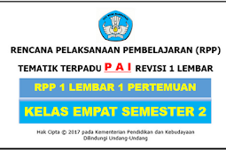 RPP 1 Lembar PAI Kelas 4 SD/MI Kurikulum 2013