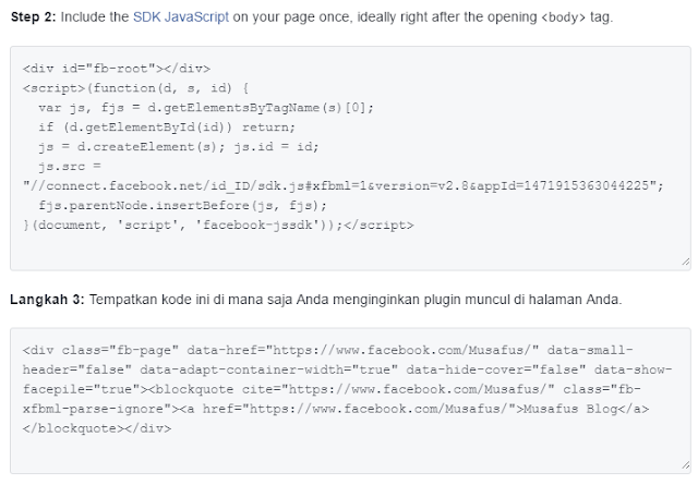 Kode Widget Fanspage Facebook