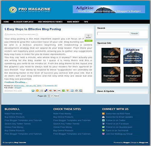 ProMagazine Blogger Template