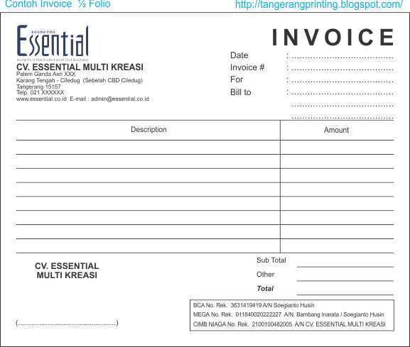 Contoh Invoice Untuk Jasa - Contoh 193