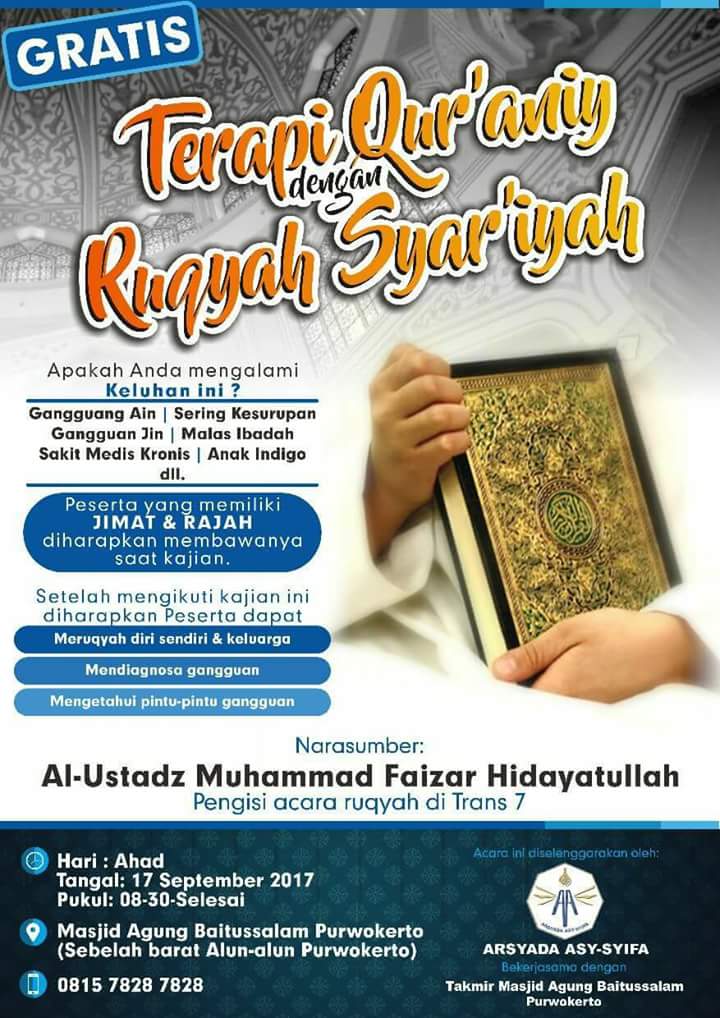Terapi Qur'aniy dengan Ruqyah Syar'iyyah di Purwokerto