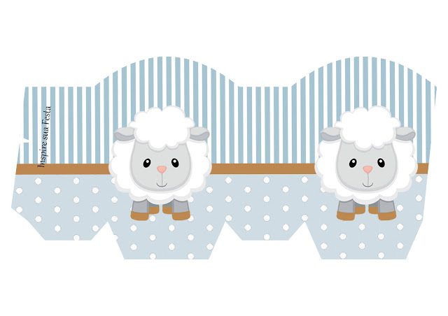 Baby Lamb in Light Blue Free Printable Box.