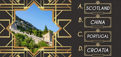 Q 12. Look at the picture and see if you can guess where these stone walls are located!