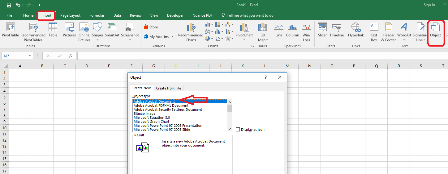 Learn New Things How to Insert/Add PDF file into MS Excel