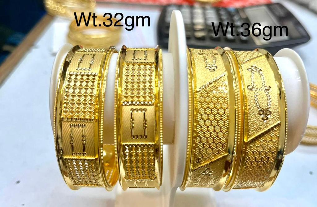 Latest Machine Gold Bangles Designs Simple And Beautiful For Dailywear Light Weight