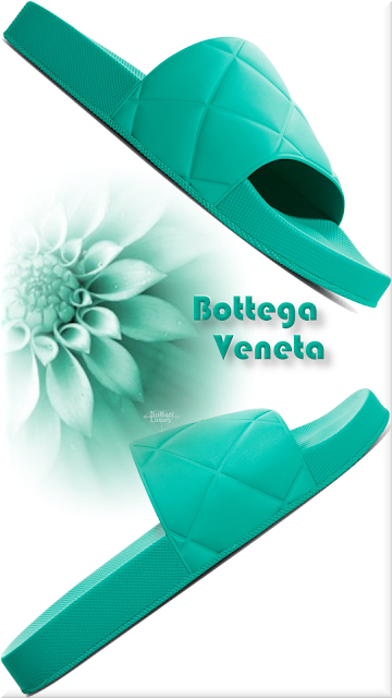 ♦Bottega Veneta The Slider turquoise green puffy pool sandals #bottegaveneta #shoes #pantone #green #brilliantluxury