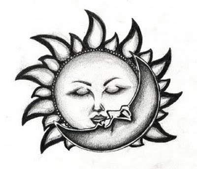 Moon Tattoo Designs on Sun Kiss Moon Tattoo Design