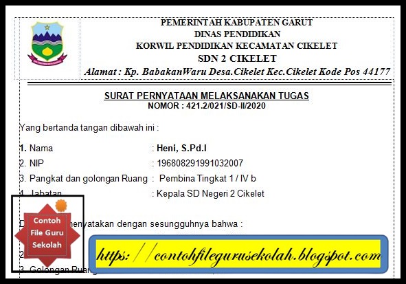 Surat SPMT, Format SPMT, Contoh Format SPMT