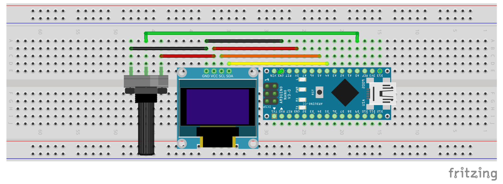 Arduino-er: Display waveform on mini OLED with Arduino Nano