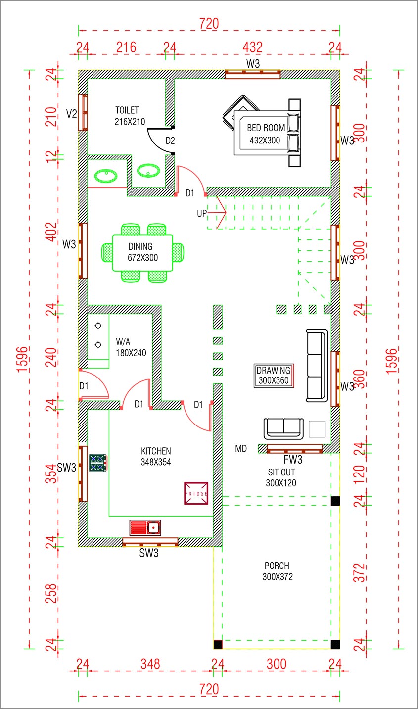 6 Cent 3 Bedroom NRI Home Design with Free Home Plan ...