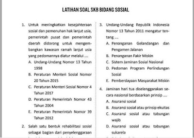 Latihan Soal SKB Bidang Sosial, https://gurujumi.blogspot.com/