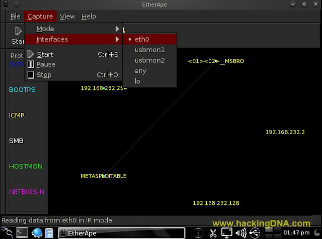 etherape interfaces