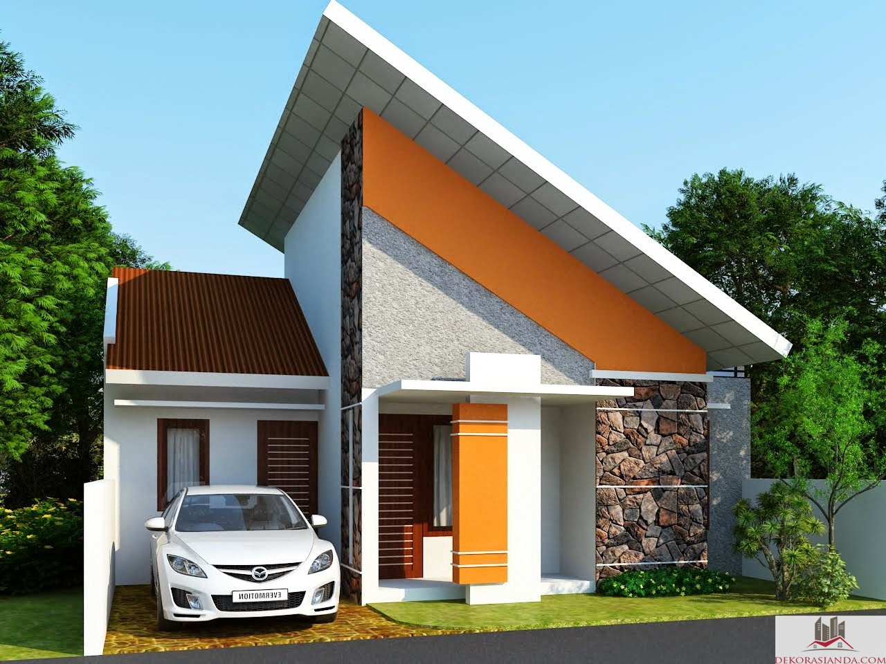 63 Desain Rumah  Minimalis  Atap  Miring Desain Rumah  