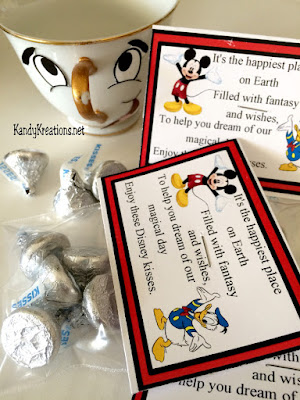 Announce a surprise trip to Disney on National Kiss day with this fun Disney Kiss bag topper.  With a unique poem, this printable will bring magical Disney Wishes and Kisses into your home.