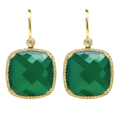 Dabakarov, Green Agate Earrings, Yellow Gold Earrings, Custom Jewelry Store, Engagement Rings, Bayside Jewelry Store