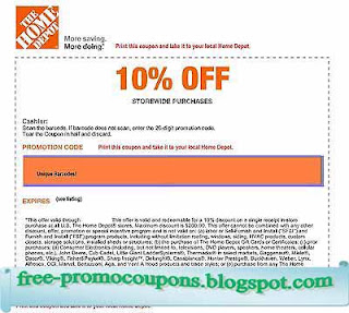 Free Printable Home Depot Coupons