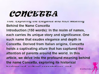 meaning of the name "CONCETTA"