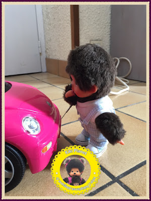 monchhichi kiki virkiki collection chicano plaques voiture immatriculation license plate américaine usa Amérique classe voiture barbie volkswagen vintage 1980 jouet ancien