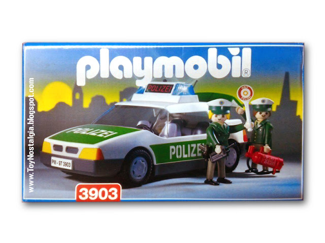 Playmobil  3903 Geobra  Patrulla (PkW) de policía con agente de color verde "POLIZEI" (1997) (Playmobil policías)