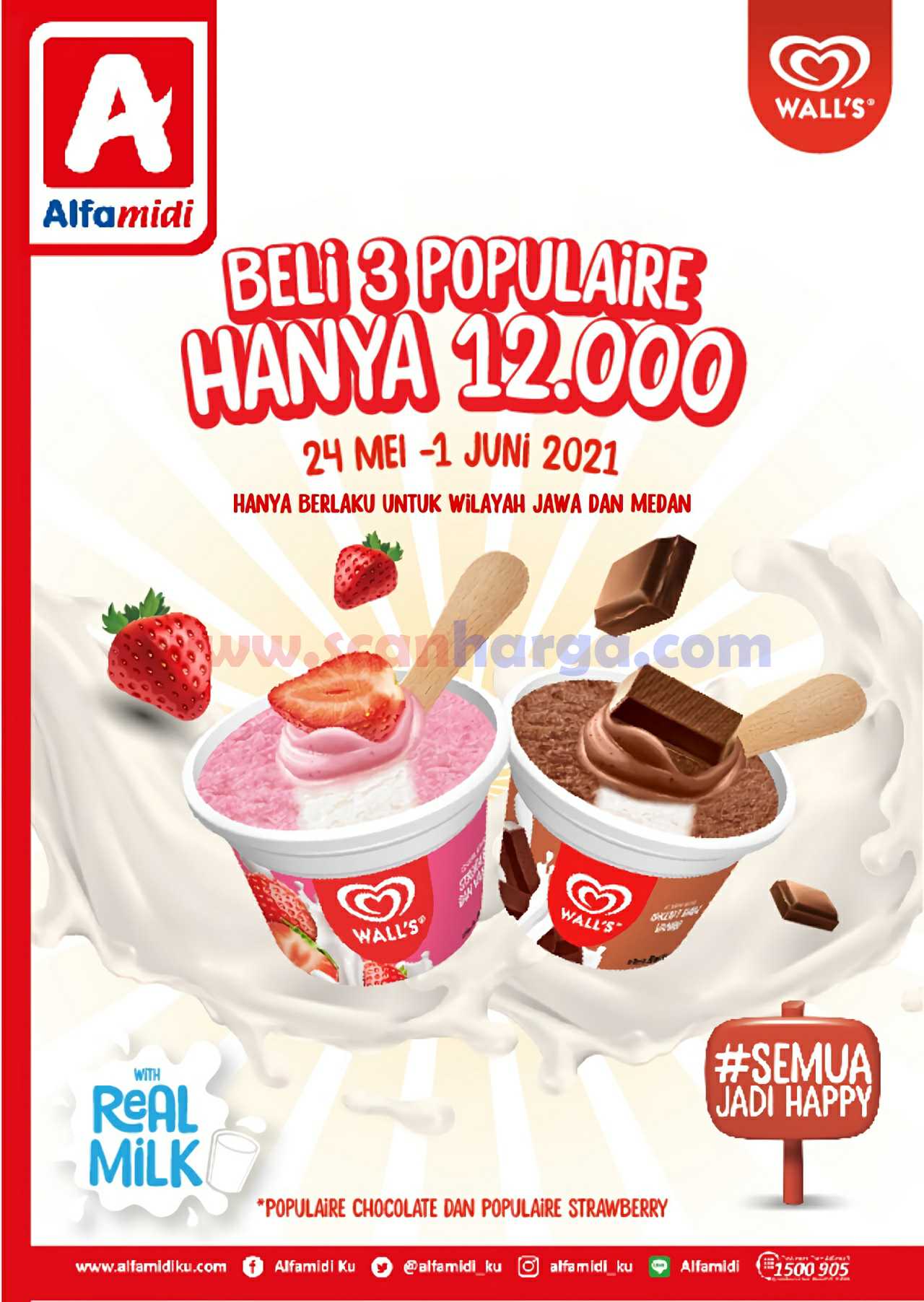 Promo ALFAMIDI Beli 3 WALLS Populaire - Harga hanya Rp. 12.000