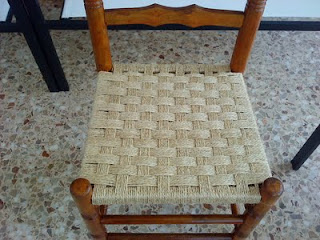 silla con asiento de cuerda