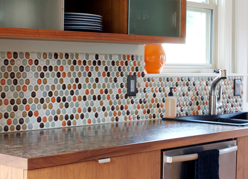 Kayla LeBaron Interiors Glass Tile Backsplash