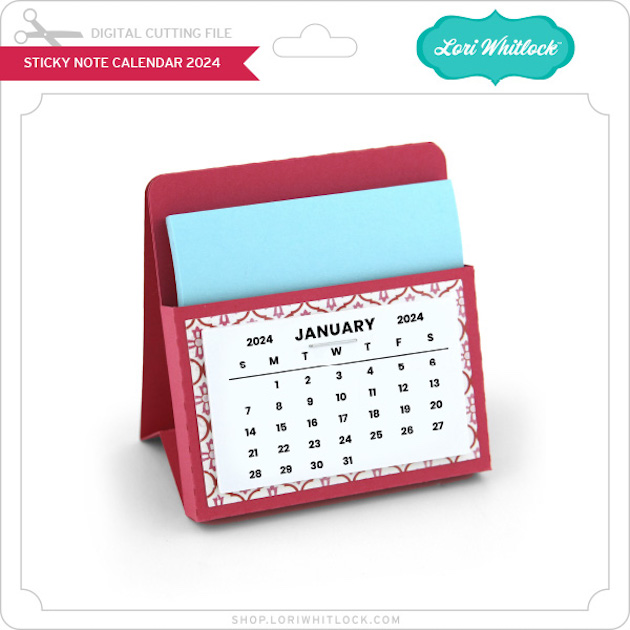 Sticky Note Calendar Box cutting file by Lori Whitlock