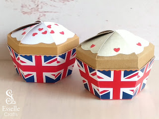 Union Flag Cupcake Box by Esselle Crafts