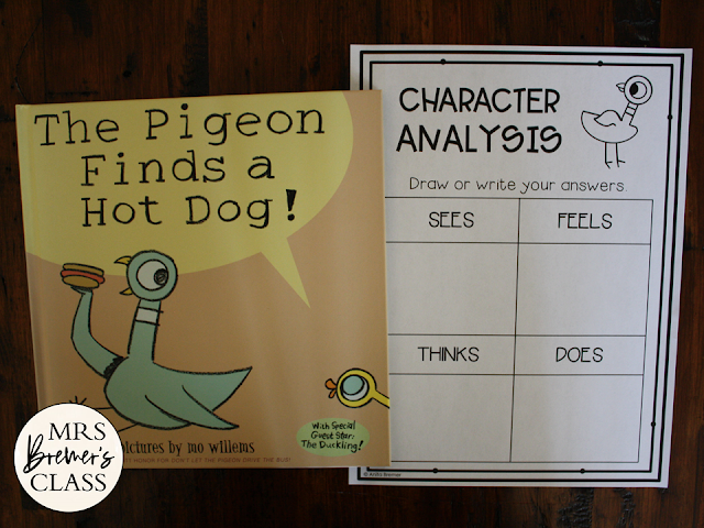 Pigeon book study activities unit with literacy companion activities for ANY Mo Willems Pigeon book and a craftivity for Kindergarten and First Grade
