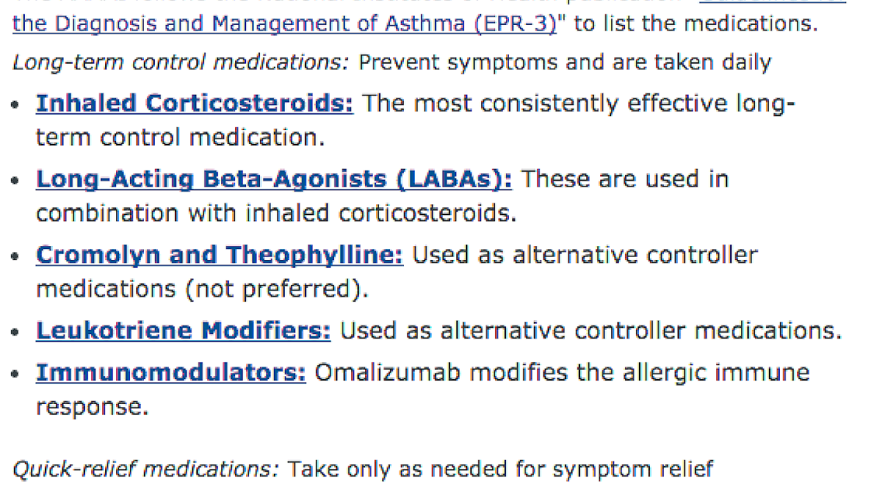 Long Term Asthma Medication