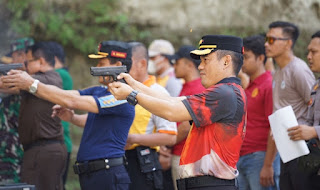 Memeriahkan Hari Bhayangkara ke-76, Polres Kebumen Gelar Latihan Menembak dengan Rutan dan Kejaksaan Negeri Kebumen 