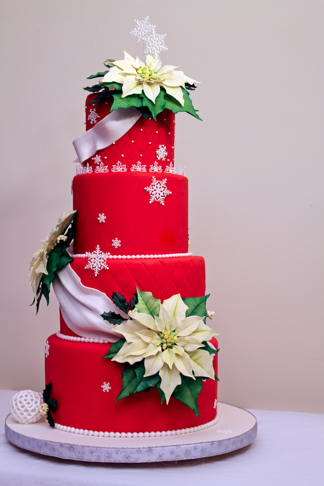 The Cake Engineer: Holiday Poinsettia Cake