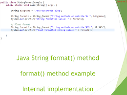 String format​ method in java with example - Internal Implementation