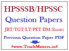 image: HPSSSB Solved Papers - HPSSC Previous Papers @ TeachMatters