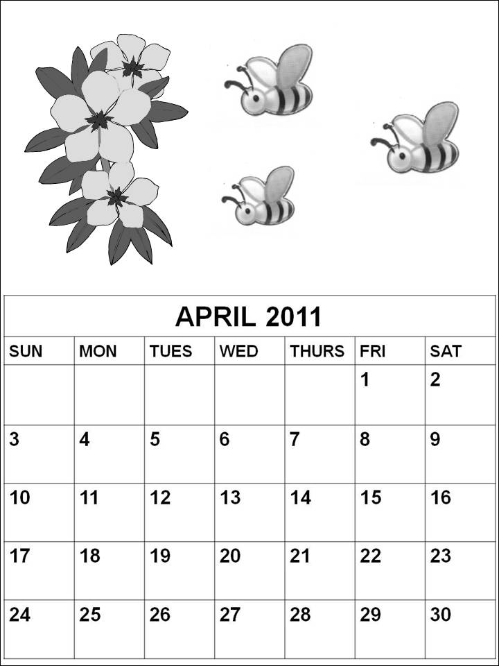 blank 2011 calendar april. Blank Calendar 2011 April or