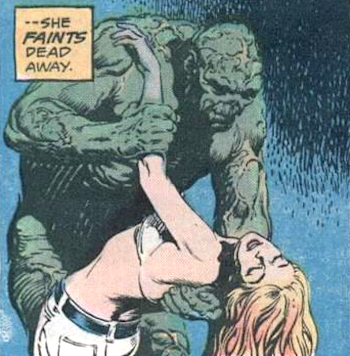 Swamp Thing #23, Ruth Monroe faints dead away