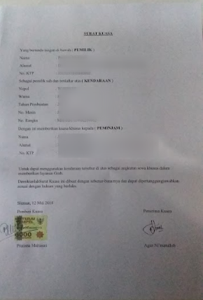 Contoh Format Surat Kuasa Penggunaan Kendaraan Untuk Grab Gojek 14112020 Contoh Surat Kuasa Grab Grabbike dan Grabcar sekarang ini sudah menjadi salah satu moda transportasi yang sangat banyak digunakan di Indonesia.