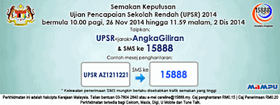 SEMAKAN KEPUTUSAN UJIAN PENILAIAN SEKOLAH RENDAH (UPSR) 2014