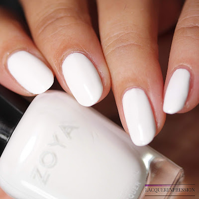 Nail polish swatch of Snow white from the Zoya Bridal Bliss collection