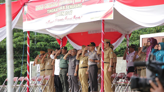 Bupati Semarang Pimpin Upacara Peringatan Hari Sumpah Pemuda ke-89 di alun alun Bung Karno