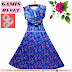 Gamis Hyget Biru Motif Bunga Hijau dan Pink - RP 60.000