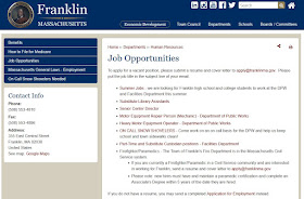 Job Opportunities for the Town of Franklin