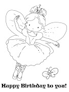 FREE Fairy Coloring Pages. Cute fairy with her butterfly, print and color it .