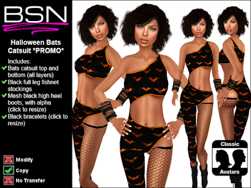 BSN Halloween Bats Catsuit *PROMO*