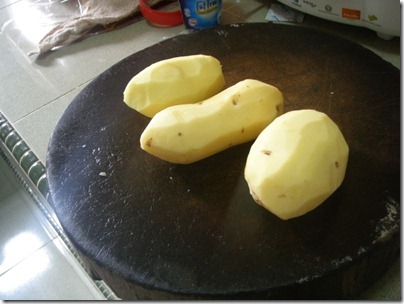 skinned potato