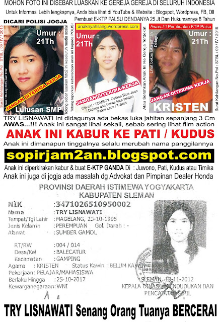  Anak  hilang Penculikan E KTP Ganda ASPAL Istri kabur 