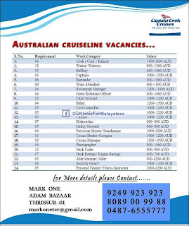 Australian Cruise line vacancies