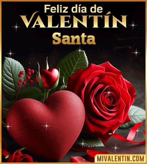 Gif Rosas Feliz día de San Valentin Santa