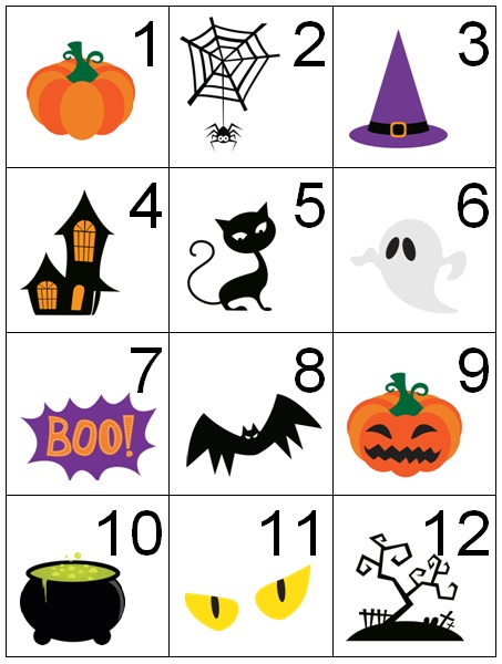 Counting Coconuts Calendar Cards Halloween